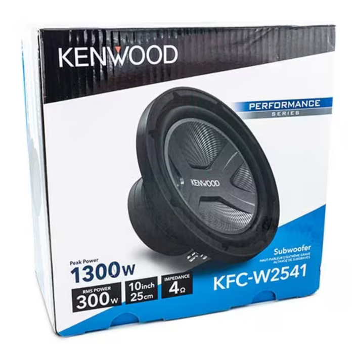 Kenwood Single 4 Ohm 1300 W Maximum Power, 10 Inch Car Subwoofer KFC-W2541