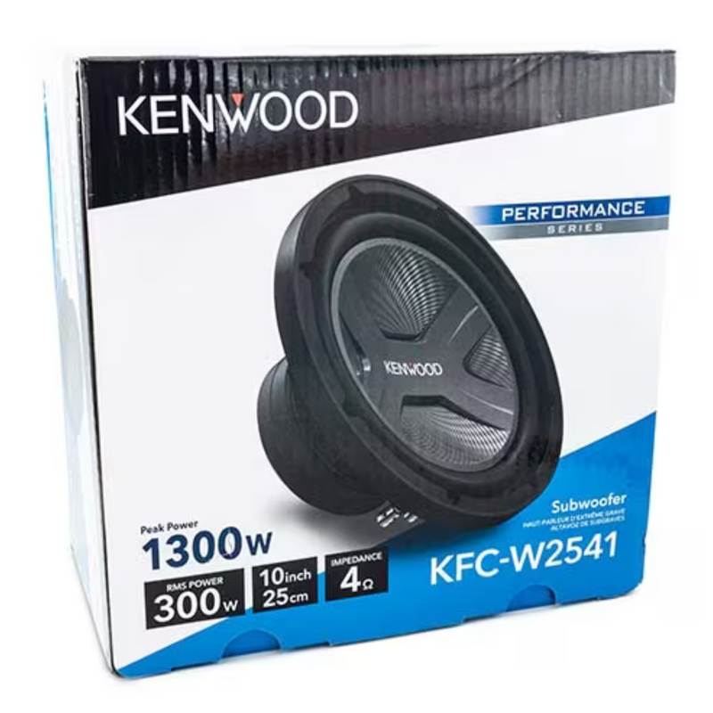 Kenwood Single 10" 4-Ohm 300 Watts RMS Polypropylene Cone Subwoofer