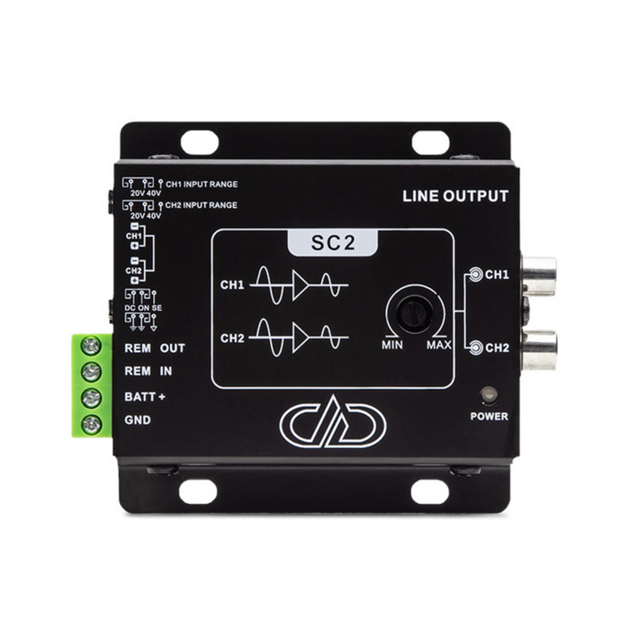 DD Audio 2 Channel Line Output Active Pre-Amp Signal Converter SC2