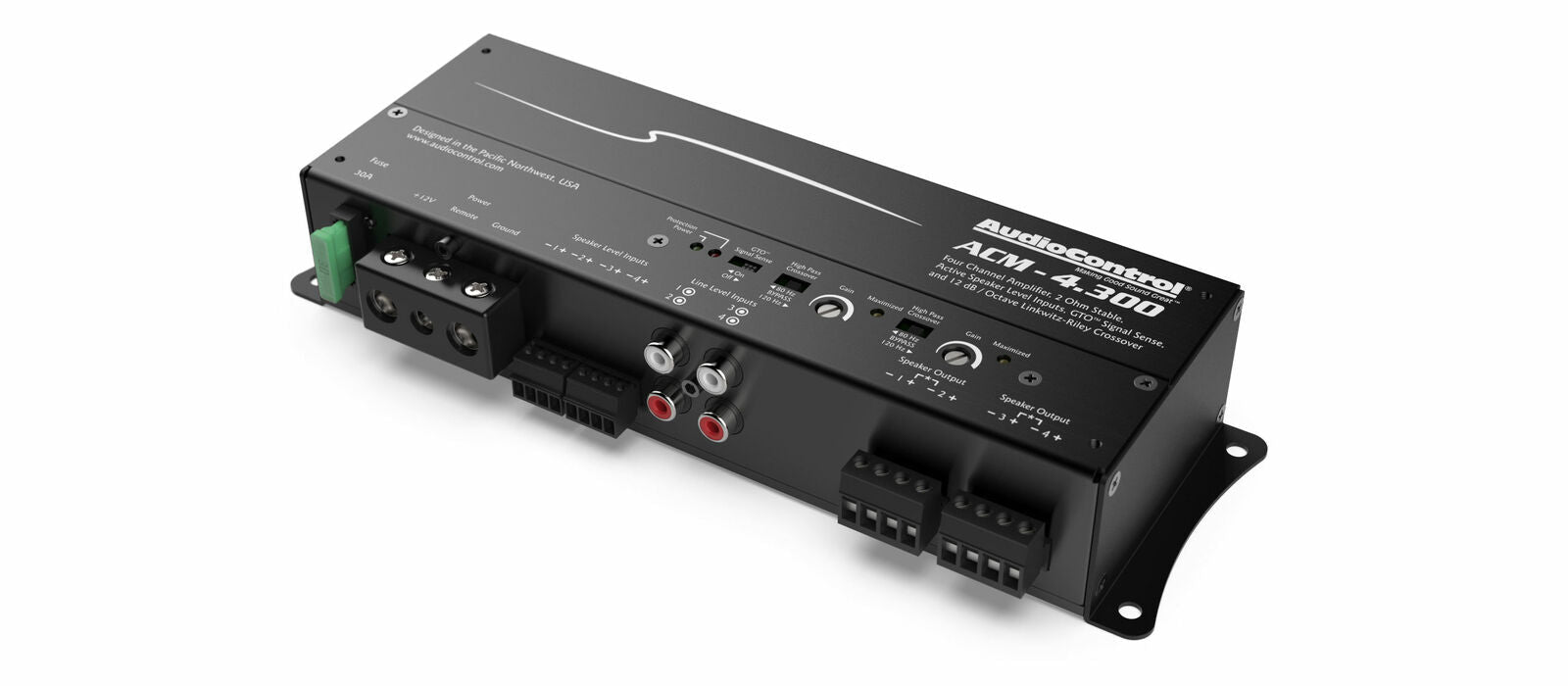 AudioControl 4 Channel 2 Ohm Stable Micro Class D Motorcycle Amplifier ACM-4.300