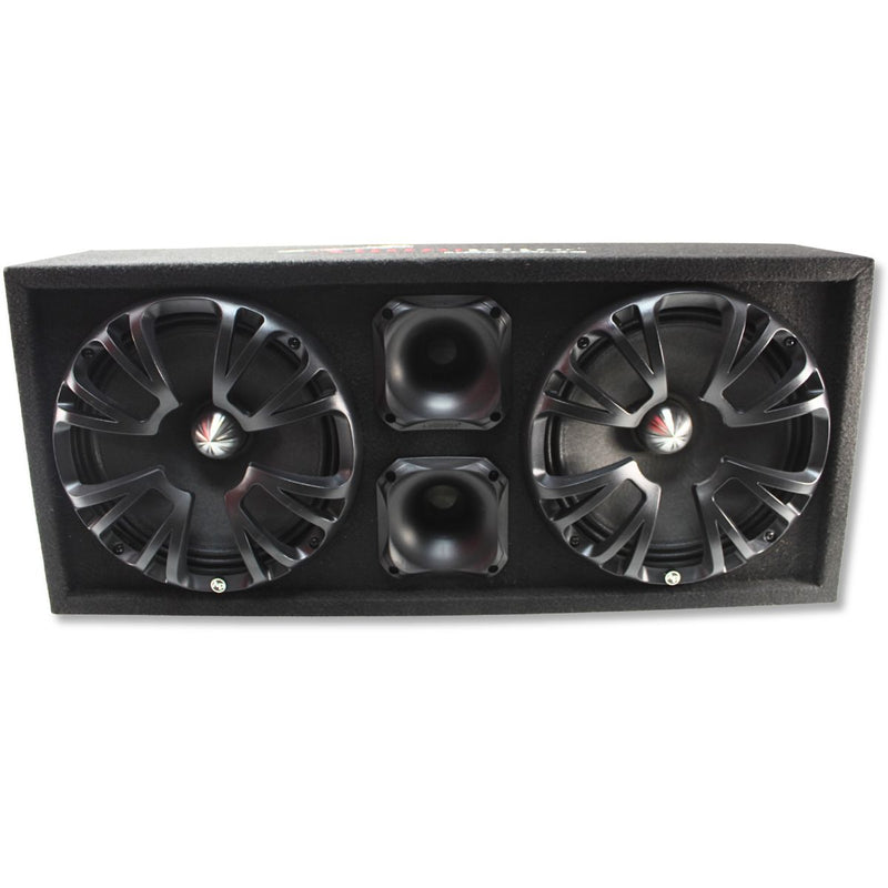 Audiopipe Loaded 10" 2x Mid-Range + 2x Driver Combo with 500W 2-Channel Amplifier
