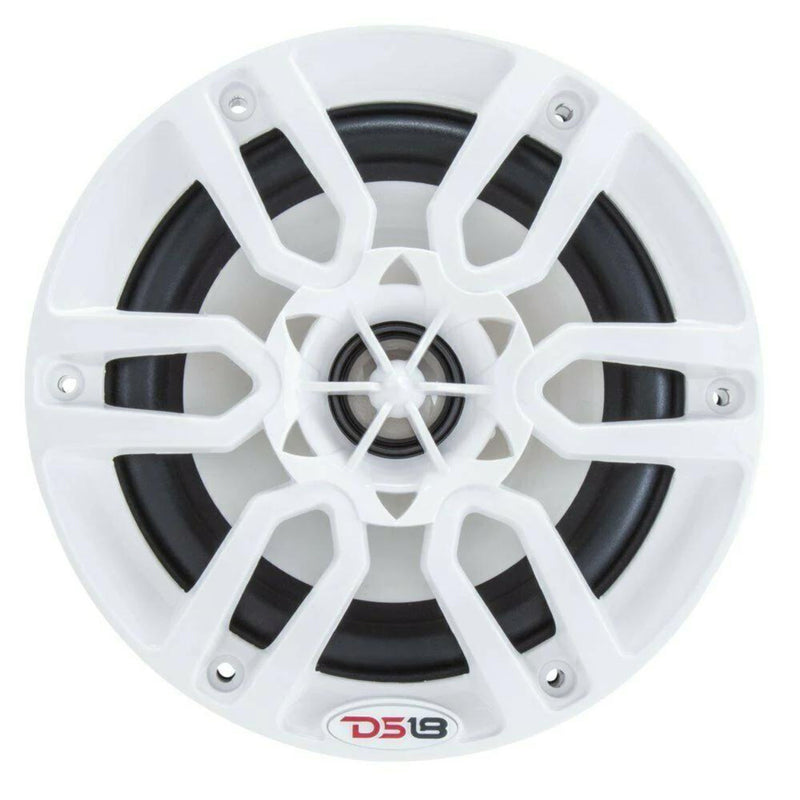 DS18 6.5" 600W 4 Ohm Marine Power Sport RGB LED Speakers Hydro Pair White NXL6