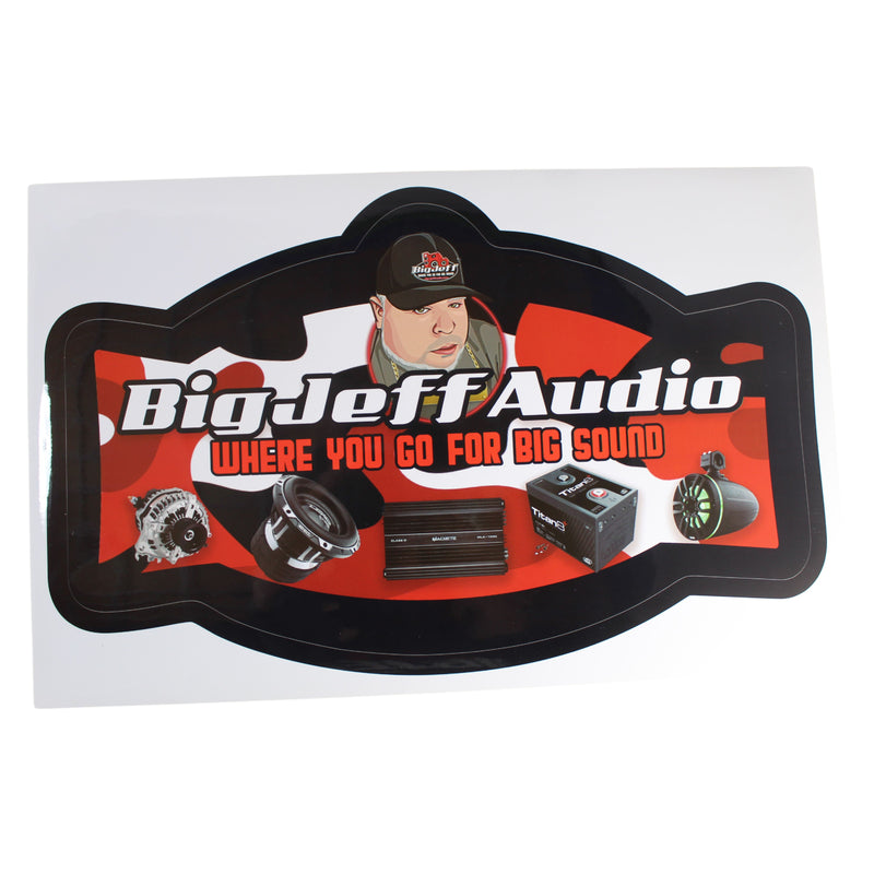 Official Big Jeff Audio 12" Premium Vinyl Sticker – Next-Gen Edition