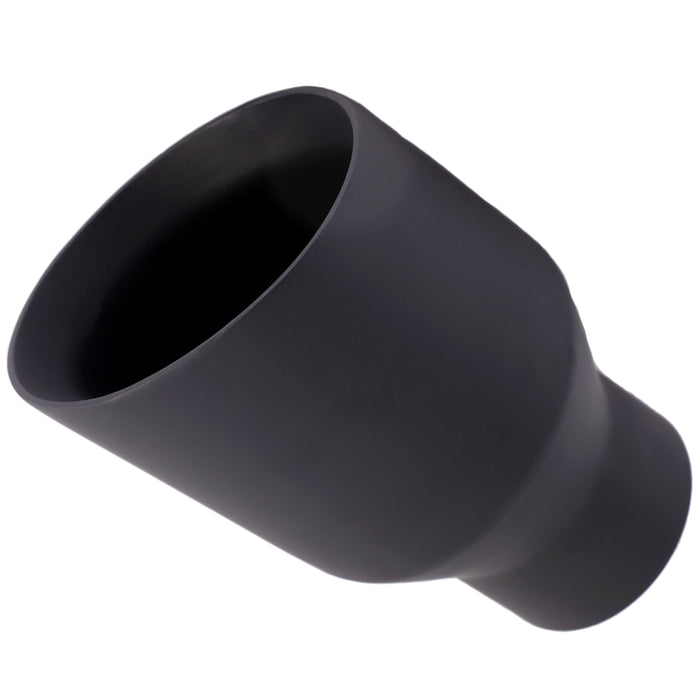 Mach-Speed Single Round Double Wall Slant Cut Matte Black Exhaust Tip T263SBK