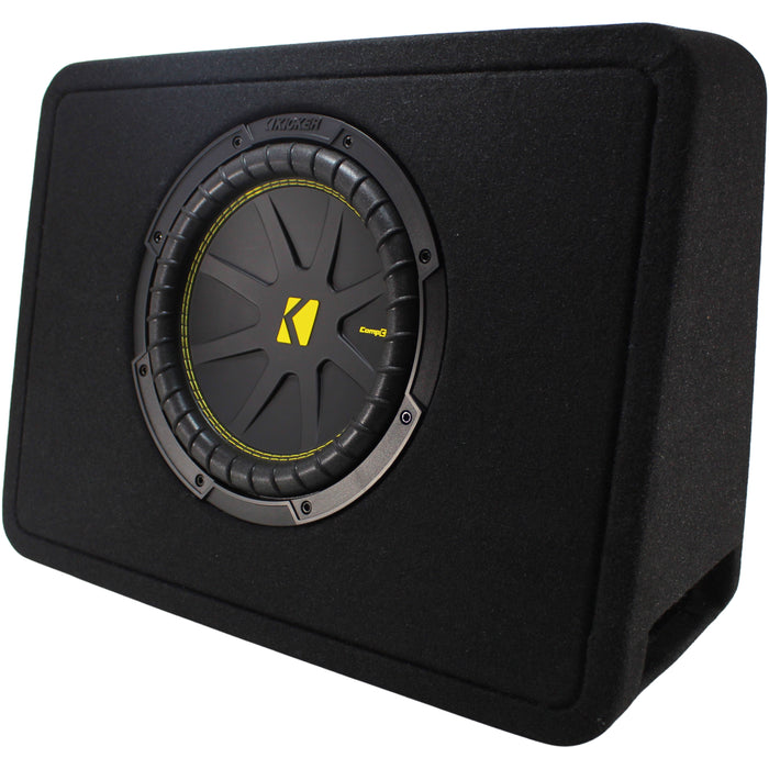 Kicker CompC 10" 250W RMS 2-Ohm Compact Loaded Subwoofer Enclosure / 50TCWC102