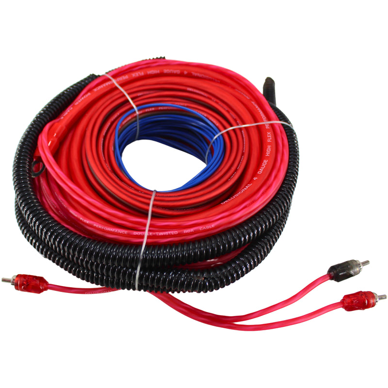 King Boxes DELUSIONAL 4GA CCA Installation Wiring Amplifier Kit / DE-4ANL