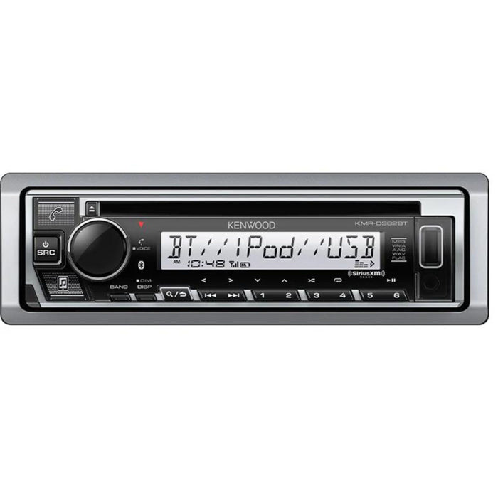 Kenwood Marine Bluetooth Single DIN CD Receiver W/ 2 Pair of 6.5" Coax Speakers