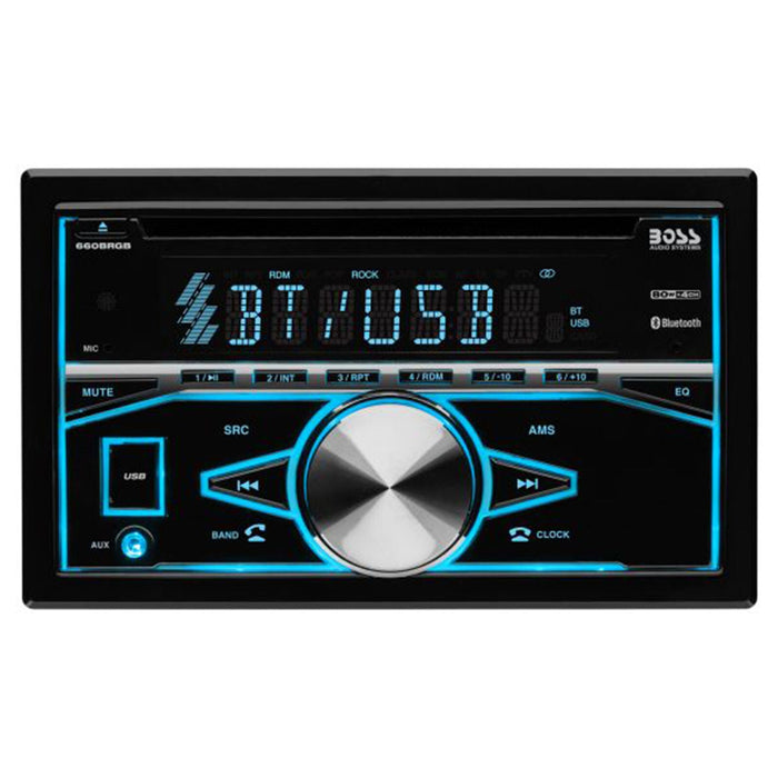 BOSS 2 DIN Bluetooth Receiver with CD, AUX, USB, MP3, FM/AM, & Wireless Remote