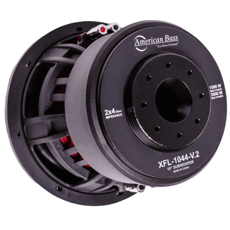 American Bass 10" XFL Series 1500 Watt RMS Dual 4 Ohm Car Subwoofer XFL-1044