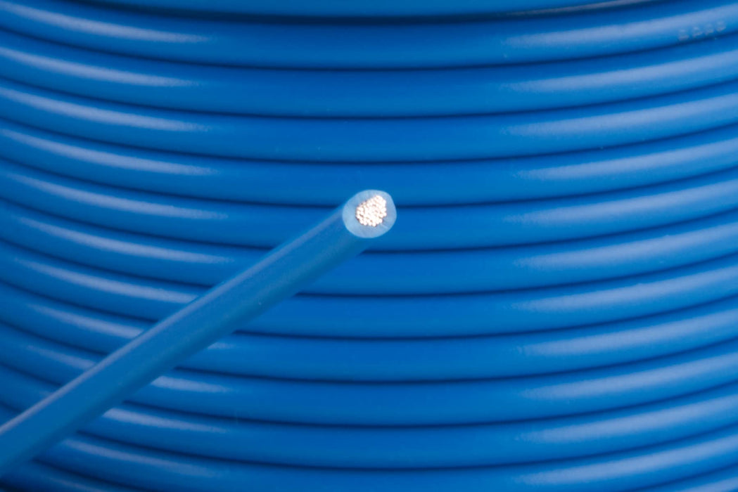 14 GA 100 FT Roll Blue Stranded CCA Primary Wire Lot Cut By The Foot