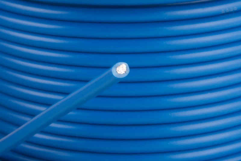 14 GA 100 FT Blue Stranded of CCA Primary Power Ground Wire Cable - Full Spool