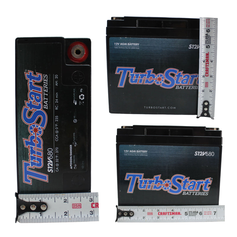 Turbo Start 12V AGM B-Stock Battery 370 Crank Amps Sealed  S12V680
