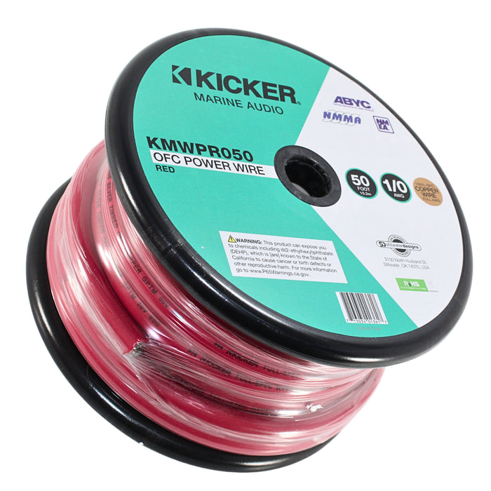 1/0 Gauge Tinned Marine OFC Oxygen Free Copper Power/Ground Wire Red Kicker Lot