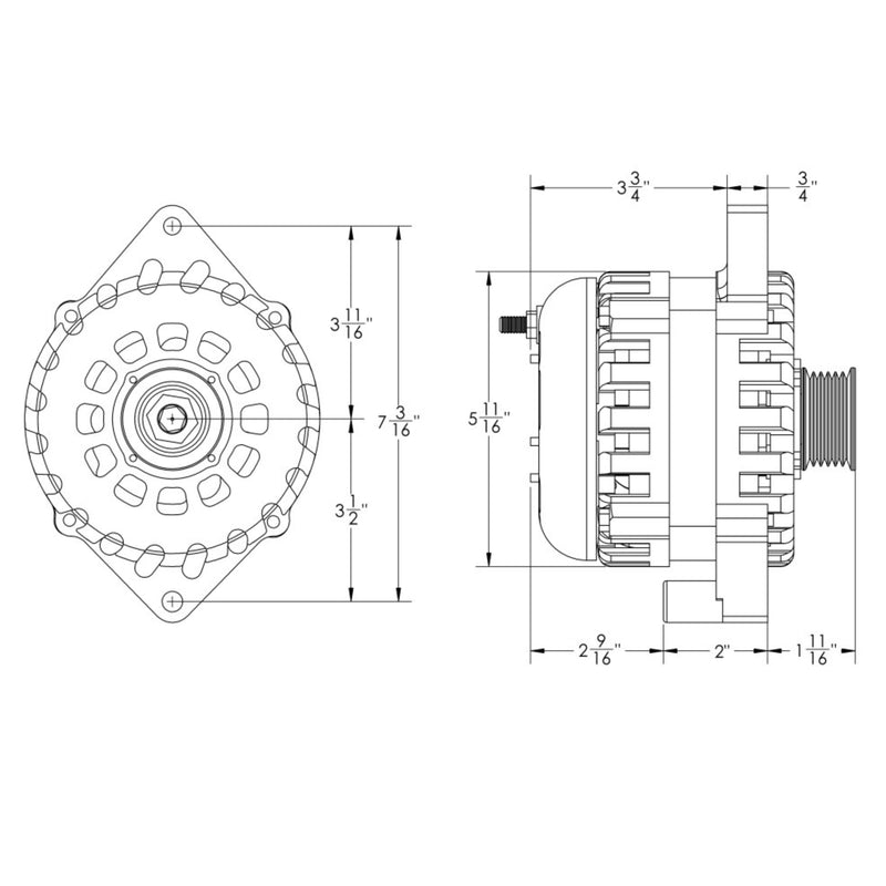 Mechman E-Series 370 Amp Black Alternator For 1986-1991 3.8L Fits 6/12 CS144