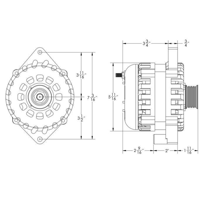 Mechman E-Series 370 Amp Black Alternator For 1986-1991 3.8L Fits 6/12 CS144