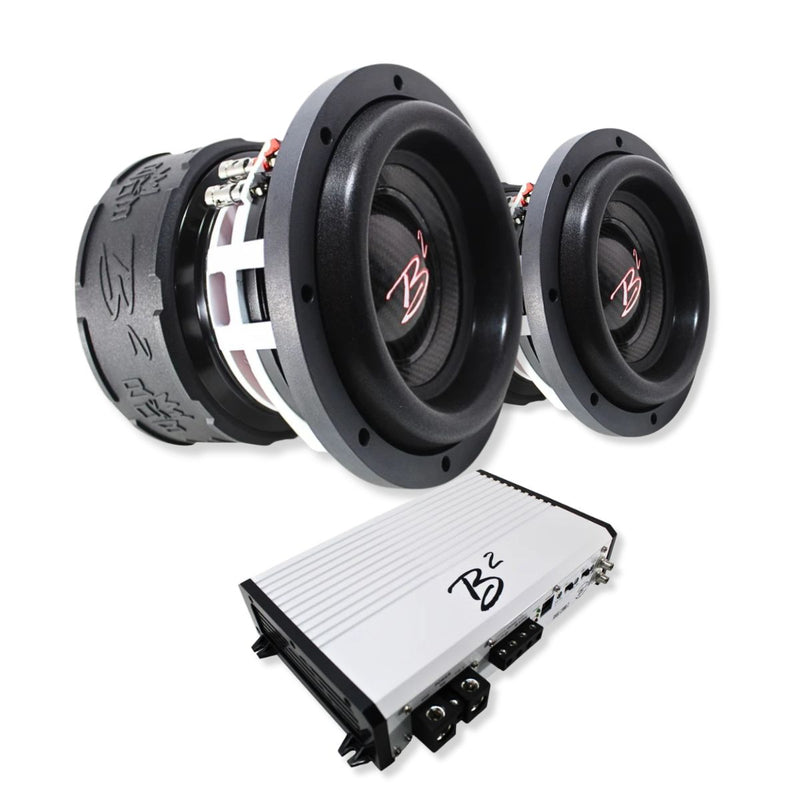 Dual B2 Audio RAMPAGE8-D1-V3 8" 1000W RMS Subs with RAGE 2300.2 Amp
