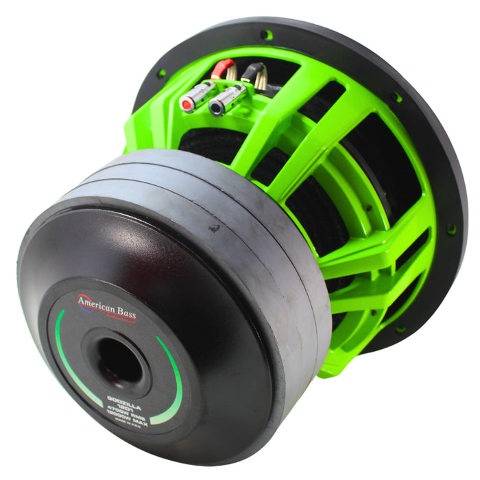 American Bass Godzilla Green/Black 12" Dual 1 Ohm 12000W Peak Sub GODZILLA-12-D1