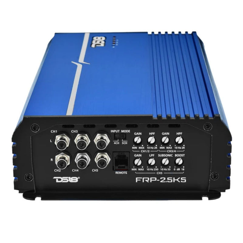 DS18 250W x 4 + 1200W RMS Sub FRP-2.5K5 Full-Range Class D 5-Ch Amplifier