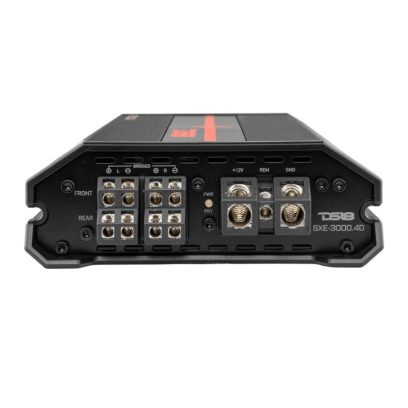 DS18 Car Audio Full Range 4 Channel 3000W Amplifier Class D Black SXE-3000.4D-BK