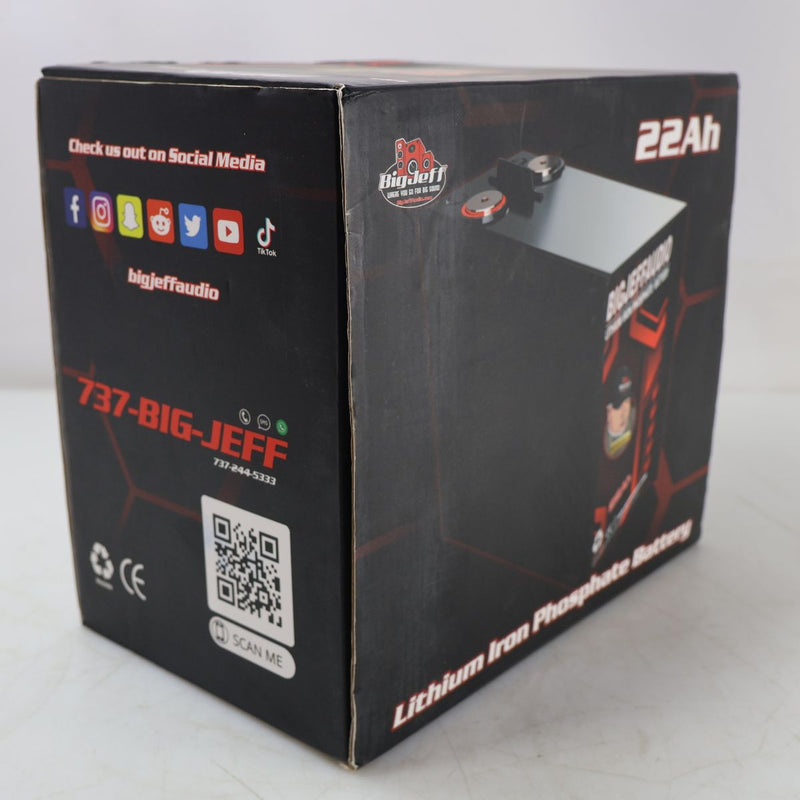 Big Jeff Car Audio Compact 22AH 12V Lithium LFP Battery 6000W OPEN BOX