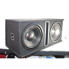 B2 Audio Dual 12" 1K W RMS Dual 2 Ohm Vented Loaded Subwoofer Enclosure OPEN BOX