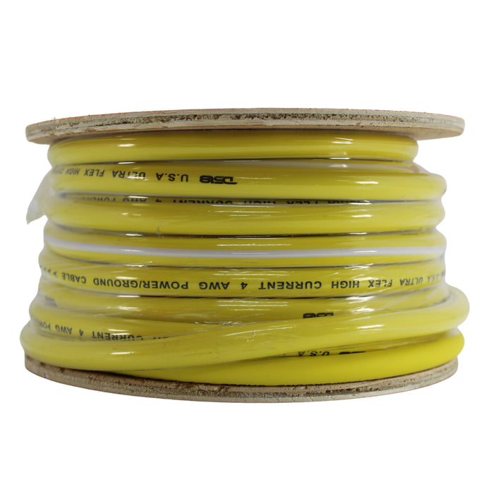 DS18 Car Audio 4 AWG 100% Oxygen Free Copper Power/Ground Wire Yellow Lot