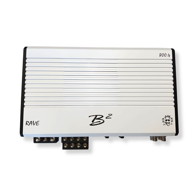 B2 Audio RAVE Series 800 Watt RMS 2-Ohm 4-Channel Class D Car Audio Amplifier