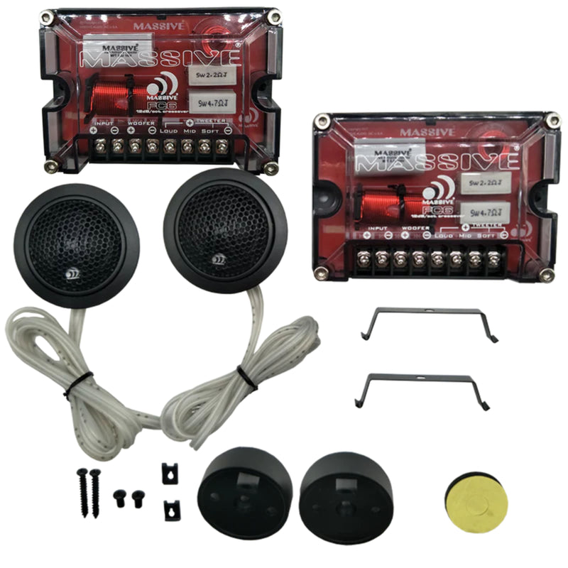 Pair of Massive Audio 6.5" 4-Ohm 150 Watts RMS Component Kit Speakers