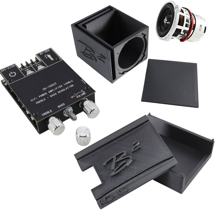 B2 Audio RC2 2" RC Car Subwoofer w/ 2ch Bluetooth Chip Amp & Single Vented Box