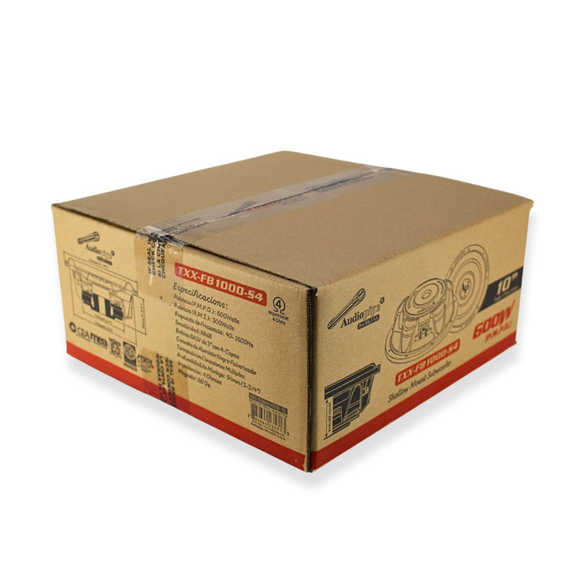 Audiopipe 10" 600 Watt 4-Ohm Shallow Mount Car Audio Subwoofer TXX-FB1000-S4