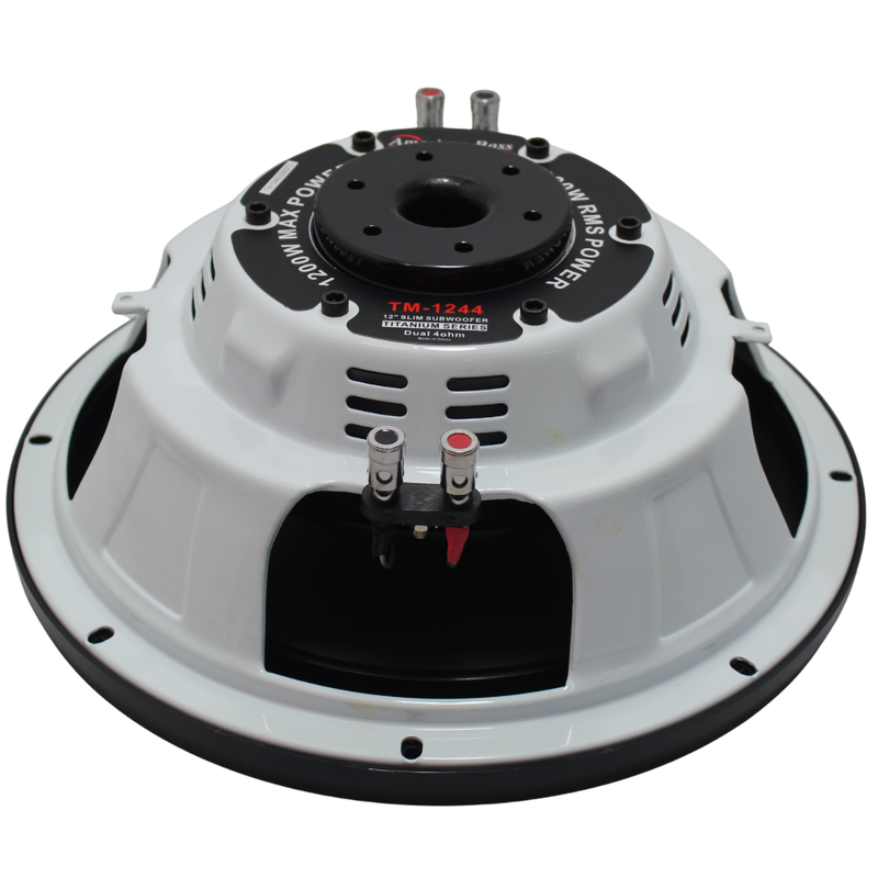 American 12" 600 Watt RMS 4-Ohm DVC Shallow Subwoofer Bass Titanium 1244