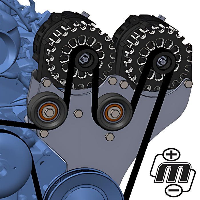 Mechman D201DB Dual Bracket Dark Blue Altern 99-04 GM Trucks W/4.8, 5.3, & 6.0L