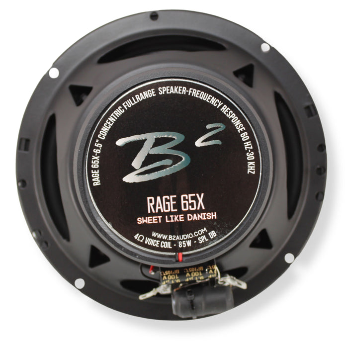 B2 Audio RAGE Series Pair of 6.5" 4-Ohm 85 Watt RMS Coaxial Speakers RAGE65X