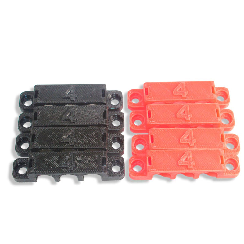4 Gauge Cable Management Wire Comb Triple Slot Can Use w/ Cable Tie Red/Black