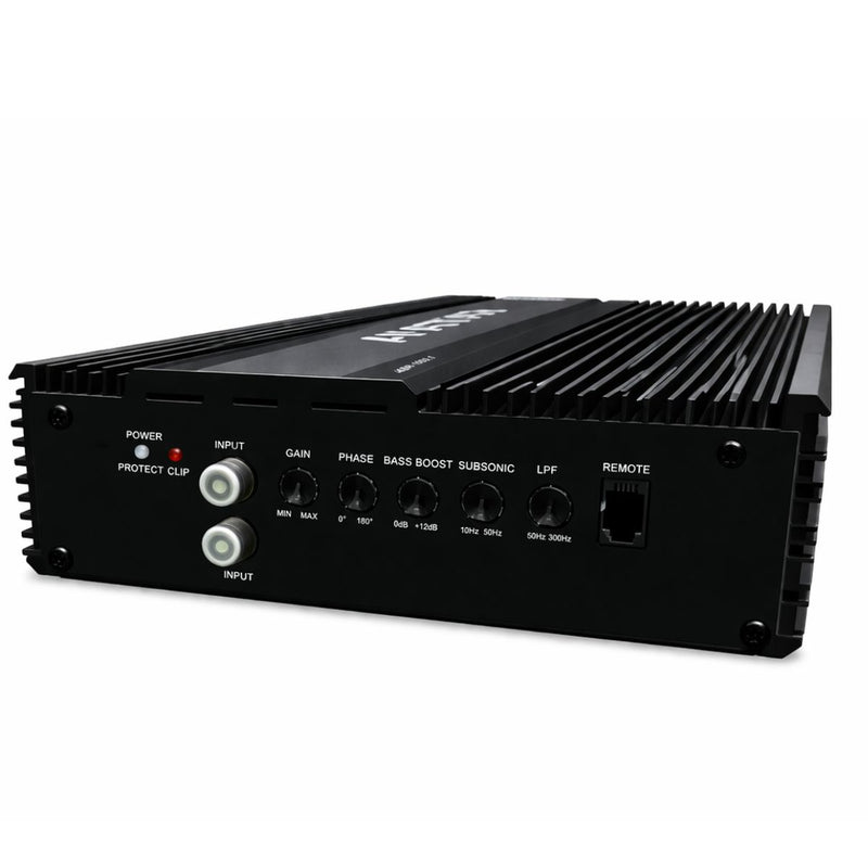 1K RMS Monoblock 1-Ohm Class D Car Audio Bass Amplifier w/ Bass Knob ABR-1000.1