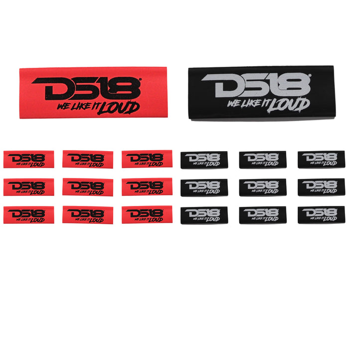 4 Gauge 3:1 Heat Shrink with DS18 Logo Black/Red 20 Pack