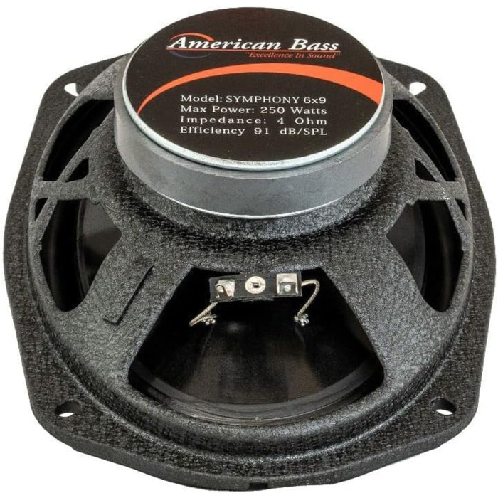 American Bass 6x9"Pair of Symphony Series Coaxial 250 Watts Max Coaxial Speakers