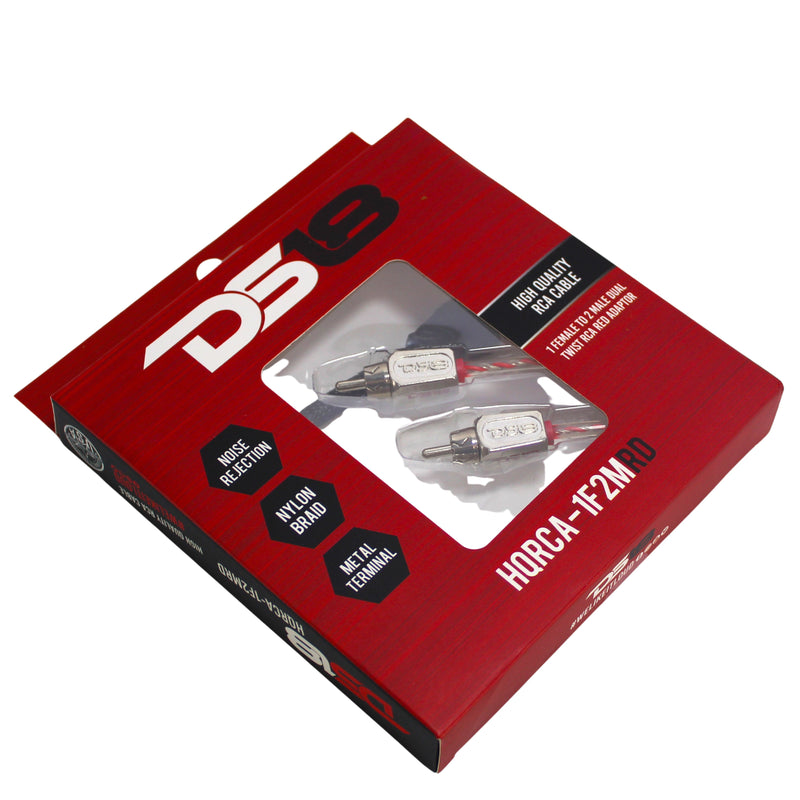 DS18 RCA Audio Y Adapter 1 Female 2 Male Jack Splitter Red HQRCA1F2M