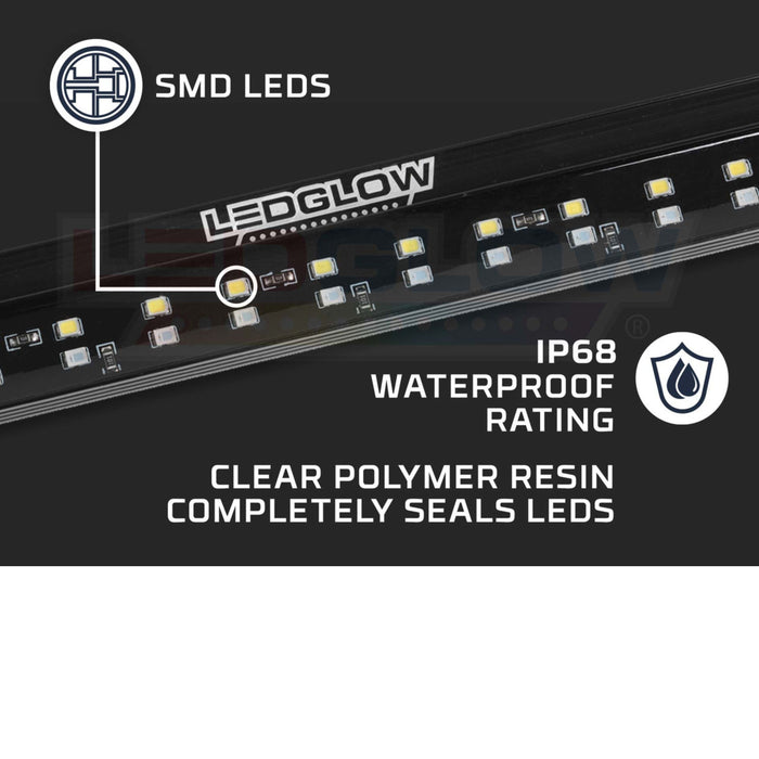 LEDGlow 2pc 60" Double Row LED Tailgate Light Bar with White Reverse Truck Light