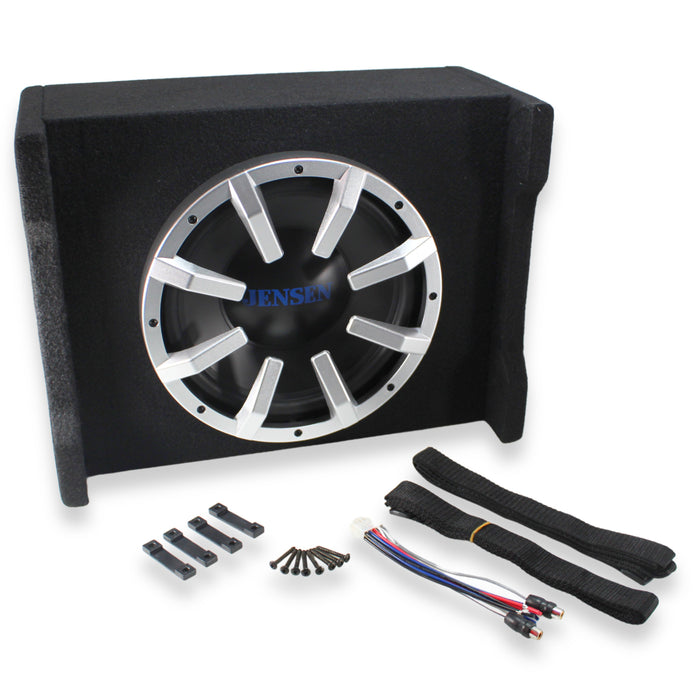 Jensen 10" 100 Watt RMS 4-Ohms Single Vented Downfire Subwoofer Enclosure