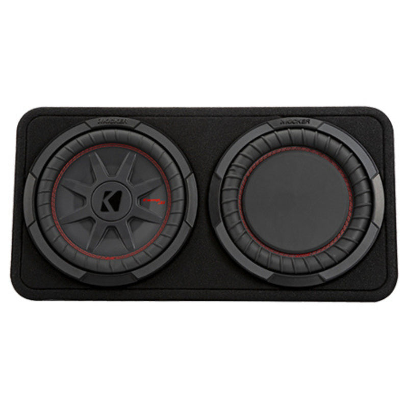 Kicker CompRT Series Dual 10" 2 Ohm Loaded Subwoofer Enclosure 48TCWRT102