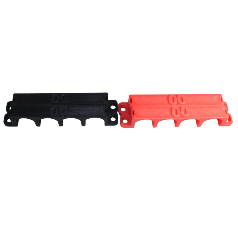 00 Gauge Cable Management Wire Comb Quad Slot Can Use w/ Cable Tie Red/Black