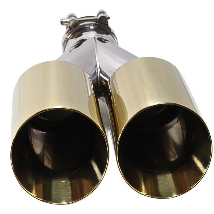 Mach-Speed Universal Car Exhaust Tip Slant Cut Double Wall Miami Gold Open Box