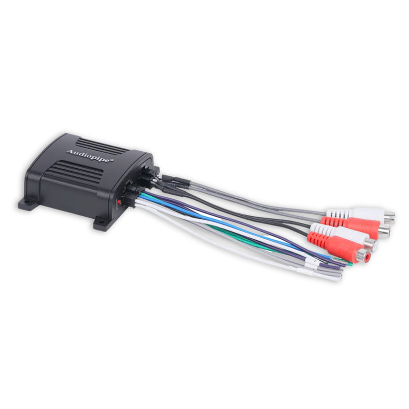 4 Channel Smart Signal Speaker Wire to Hi/Lo RCA Line-Out Converter
