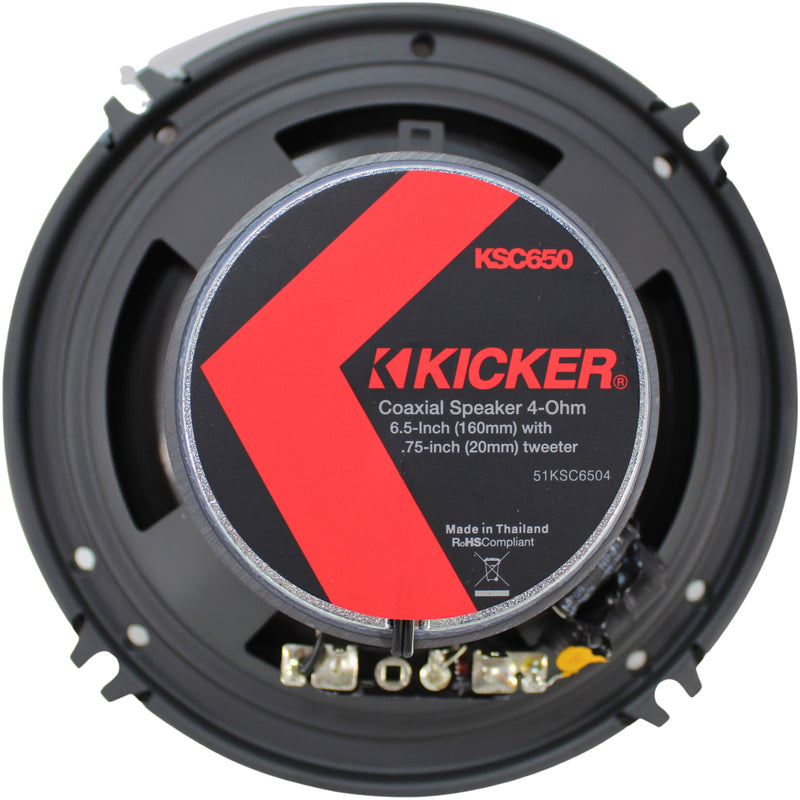 Kicker KS Series Pair of 6.5" 100W RMS 4-Ohm 2-Way Coaxial Speakers / 51KSC6504