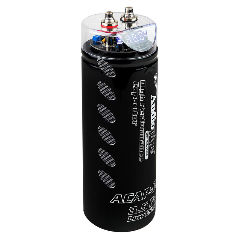 Audiopipe 3.5 Farad Capacitor w/ Digital Display & Status Indicator ACAP-D3500