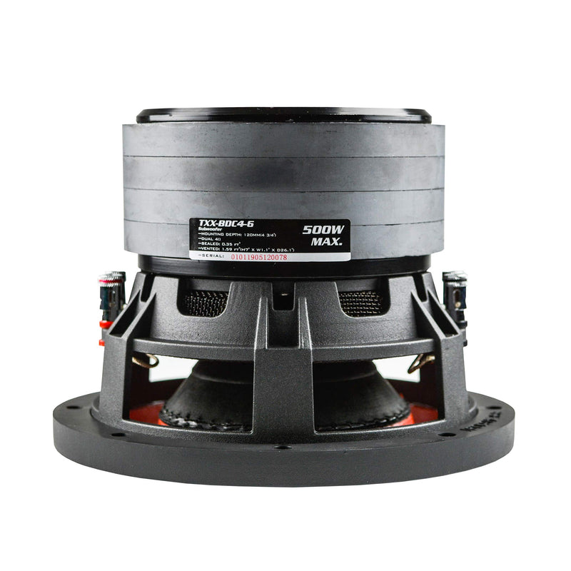 Audiopipe 6.5 Inch 500W Dual 4 Ohm Quad Stack Magnet Subwoofer TXX-BDC4-6