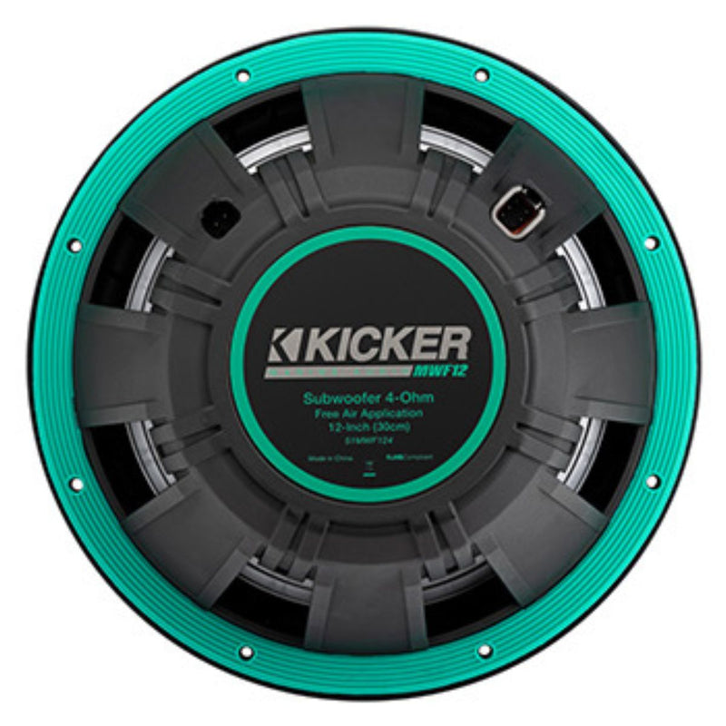 12" 450 Watt RMS 4-Ohm free-air Marine Subwoofer with RGBW LEDs Kicker 51MWF124