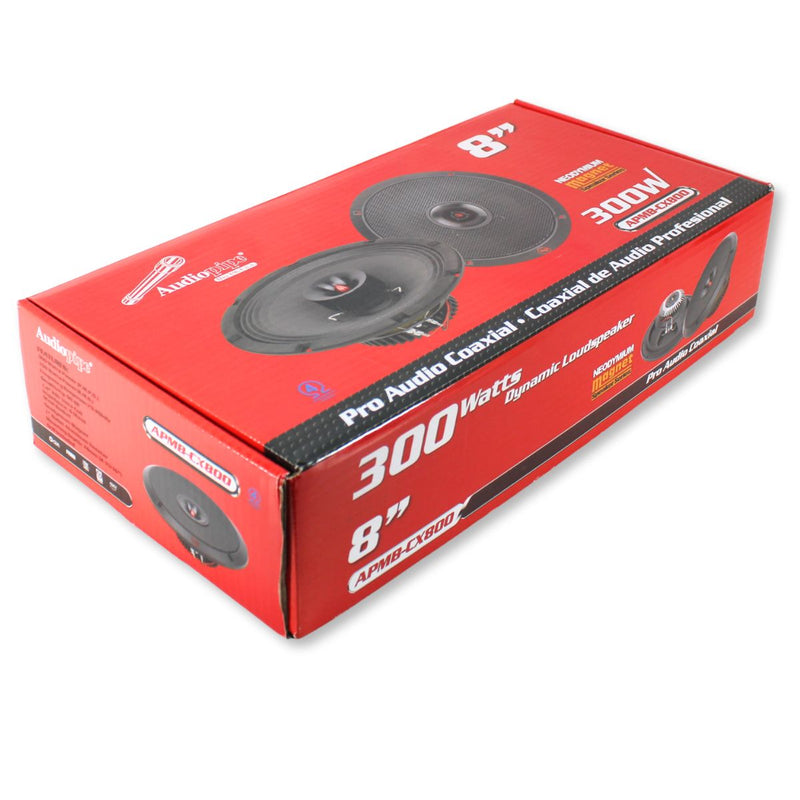 8" 150W RMS 4-Ohm NEO Hybrid Coaxial Loudspeaker Pair W/1" Tweeter AP-APMB-CX800