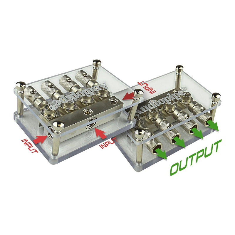 Audiopipe 4 Way 0/4 GA 3 In 4 Out Car Audio Negative Power Distribution Block